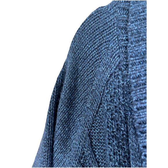 Oak Hill DXL Big & Tall Sweater Men's 4XLT Blue Cable Knit Cardigan Shawl Collar - Picture 3 of 10